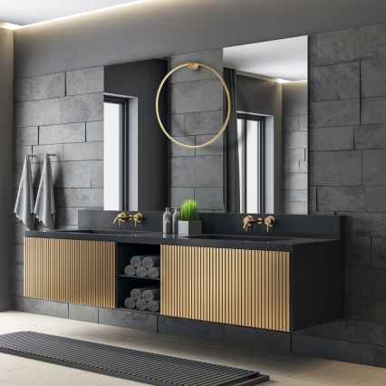 LED zidno svetlo SATURNO LED/46W/230V prečnika 80 cm IP44 zlatno