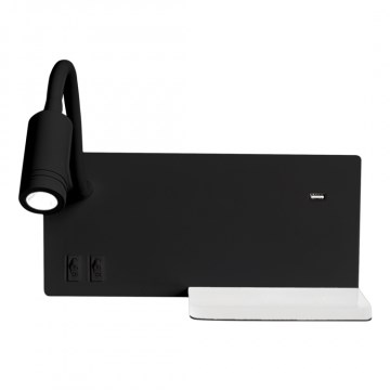 LED zidno svetlo SHELF LED/4W+LED/5W+LED/2W/230V crno