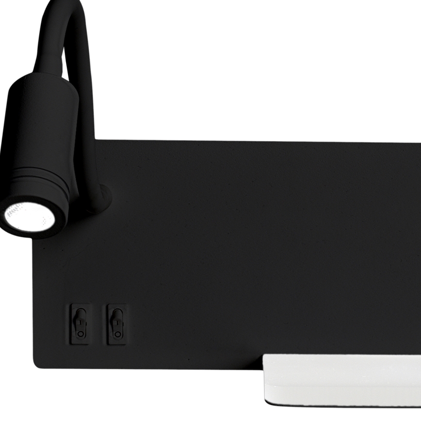 LED zidno svetlo SHELF LED/4W+LED/5W+LED/2W/230V crno