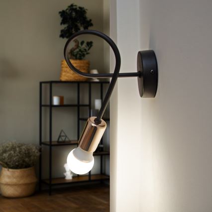 LED zidno svetlo TUBE 1xE27/15W/230V crno