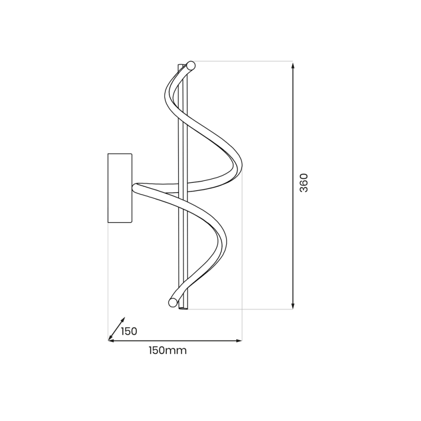 LED zidno svetlo TWIST LED/12W/230V crno