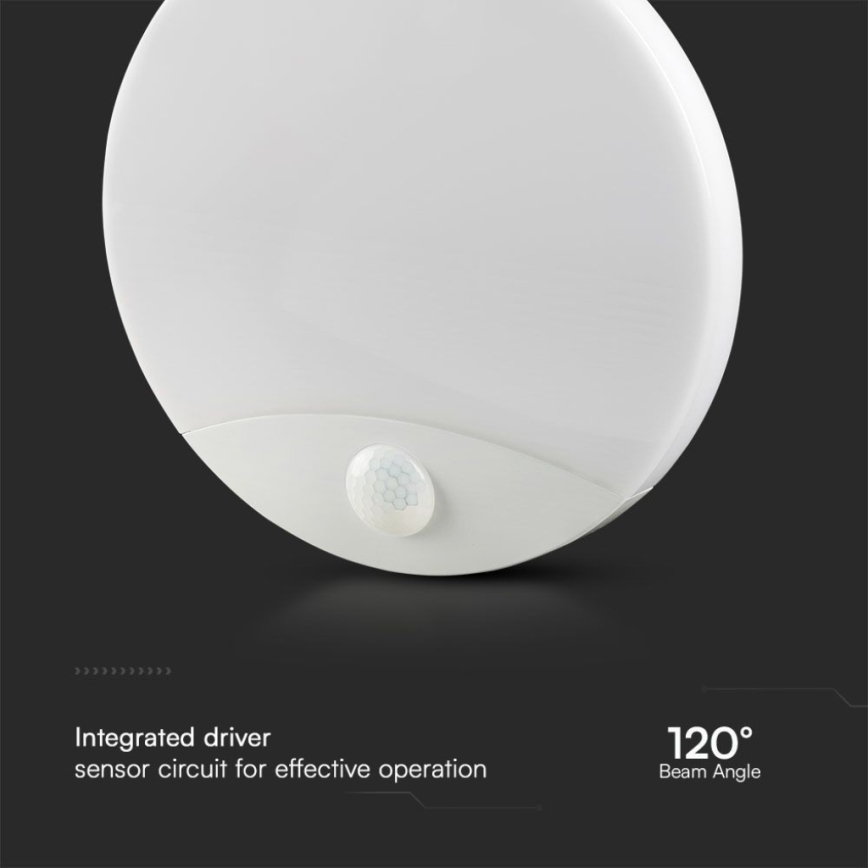 LED zidno svetlo za kupatilo sa senzorom, SAMSUNG CHIP, 15W LED, 230V, 3000/4000/6000K, IP44, belo