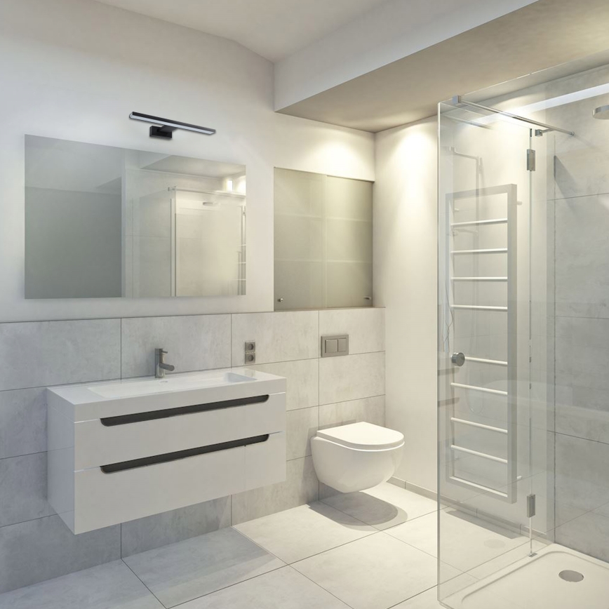 LED zidno svetlo za kupatilo SHINE LED/7W/230V 30 cm IP44 crno