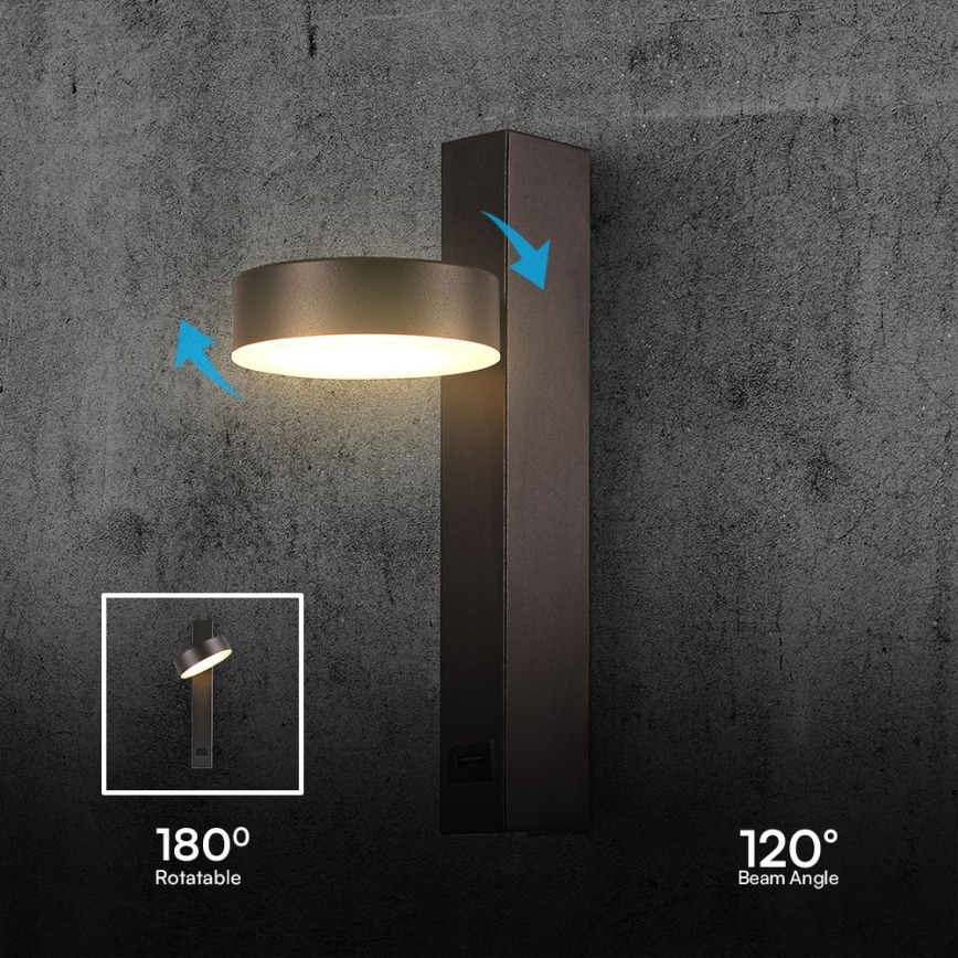 LED zidno usmereno svetlo sa USB portom LED/8W/230V 3000K