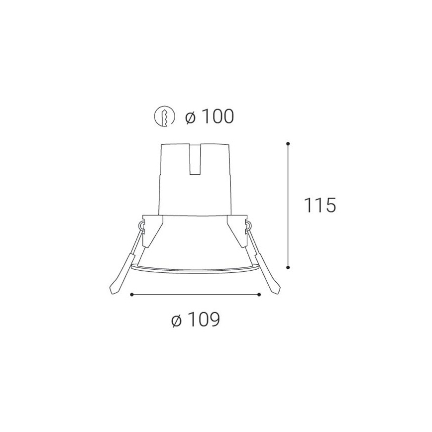 LED2 - LED ugradno kupatilsko svetlo ZERO LED/10W/230V 3000K CRI 95 IP43 crno, prečnik 10,9 cm