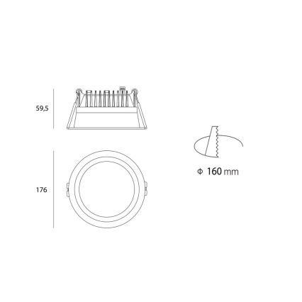 LED2 - LED kupatilsko ugradno svetlo ZETA LED/25W/230V 3000K IP44