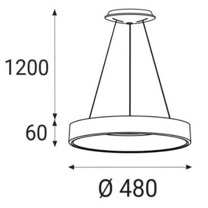 LED2 - LED luster na sajli BELLA LED/40W/230V 3000/4000K bela