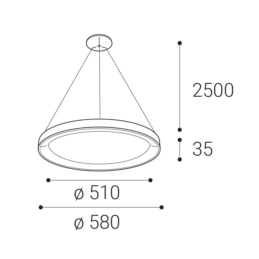 LED2 - LED luster na sajli BELLA LED/48W/230V 3000K/4000K bela