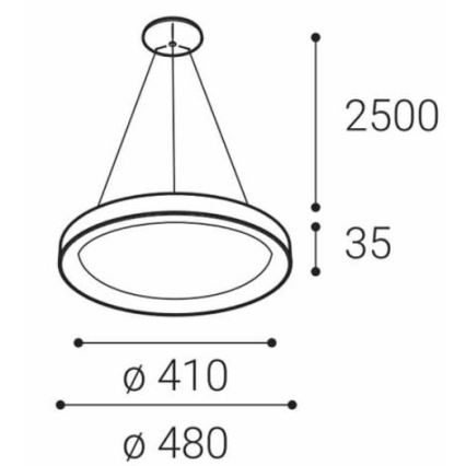 LED2 - LED luster na sajli BELLA SLIM LED/38W/230V 3000/4000K bela