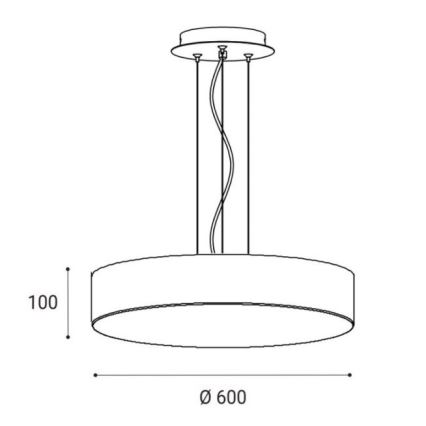 LED2 - LED luster na sajli MONO LED/60W/230V 3000/4000K crni