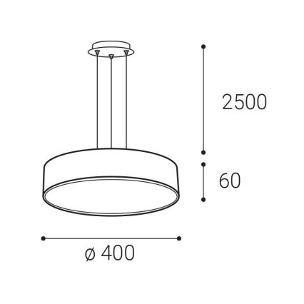 LED2 - LED luster na sajli MONO SLIM LED/30W/230V 2700/3000K/4000K Ø 40 cm crna