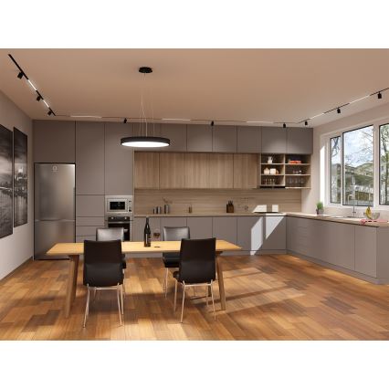 LED2 - LED luster na sajli MONO SLIM LED/30W/230V 3000K/4000K Ø 40 cm crna