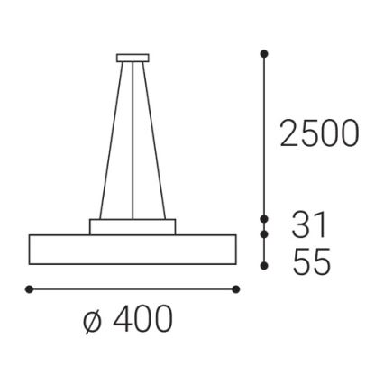 LED2 - LED luster na sajli ROTO LED/48W/230V 2700K/3300K/4000K IP40 bela prečnik 40 cm