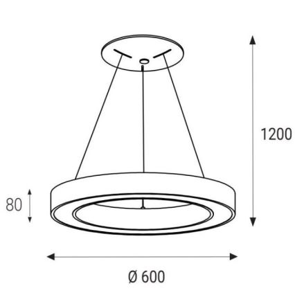 LED2 - LED luster na sajli SATURN LED/50W/230V 3000/4000K bela