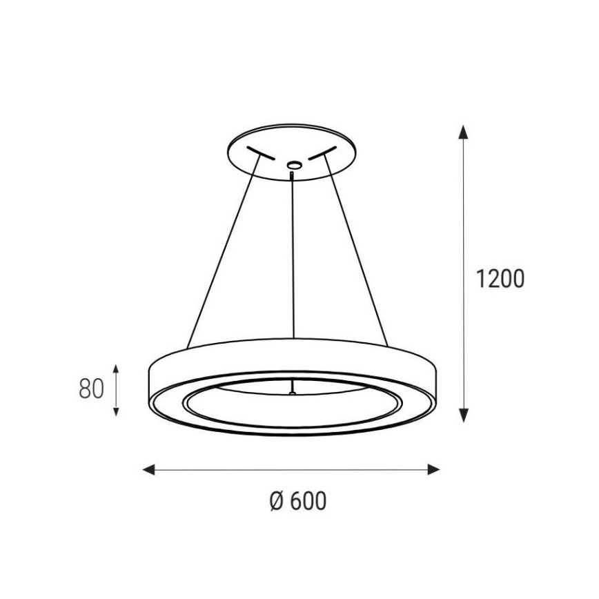 LED2 - LED luster na sajli SATURN LED/50W/230V 3000/4000K bela