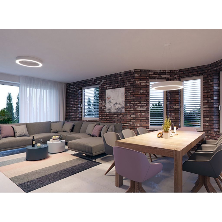 LED2 - LED luster na sajli SATURN LED/50W/230V 3000K prečnik 60 cm bela