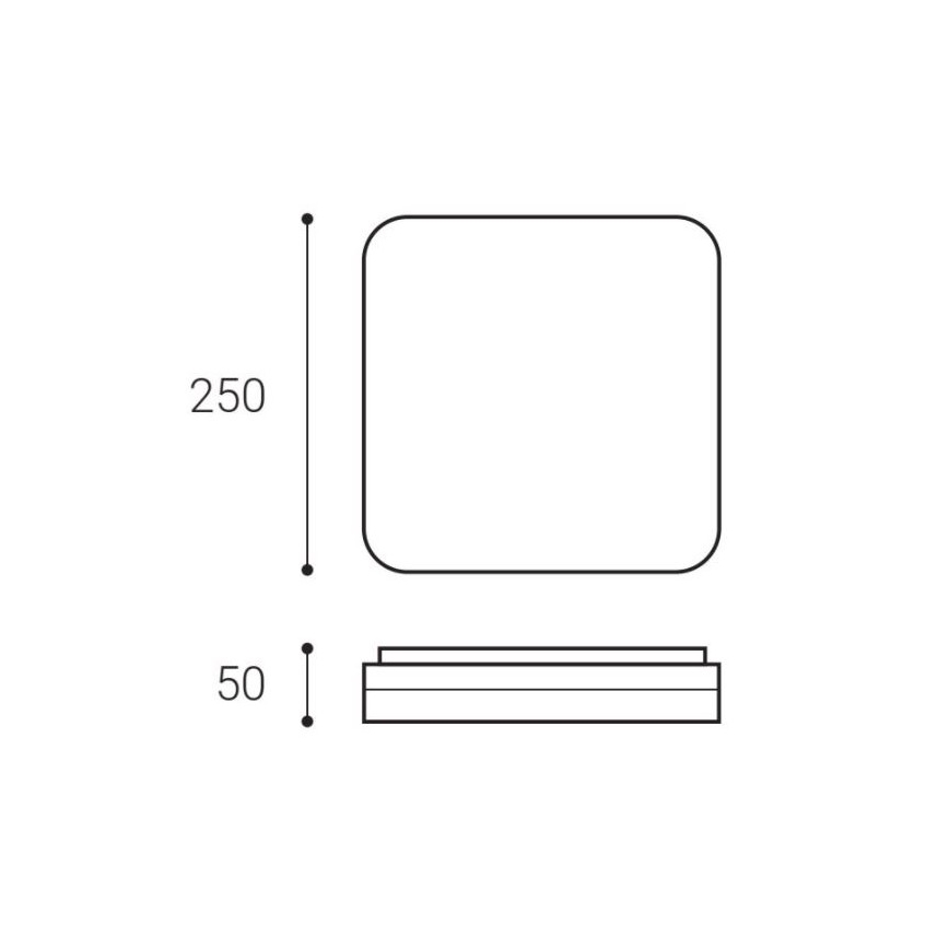LED2 - LED plafonska svetiljka SQUARE LED/12W/230V IP54 3000/4000/5700K