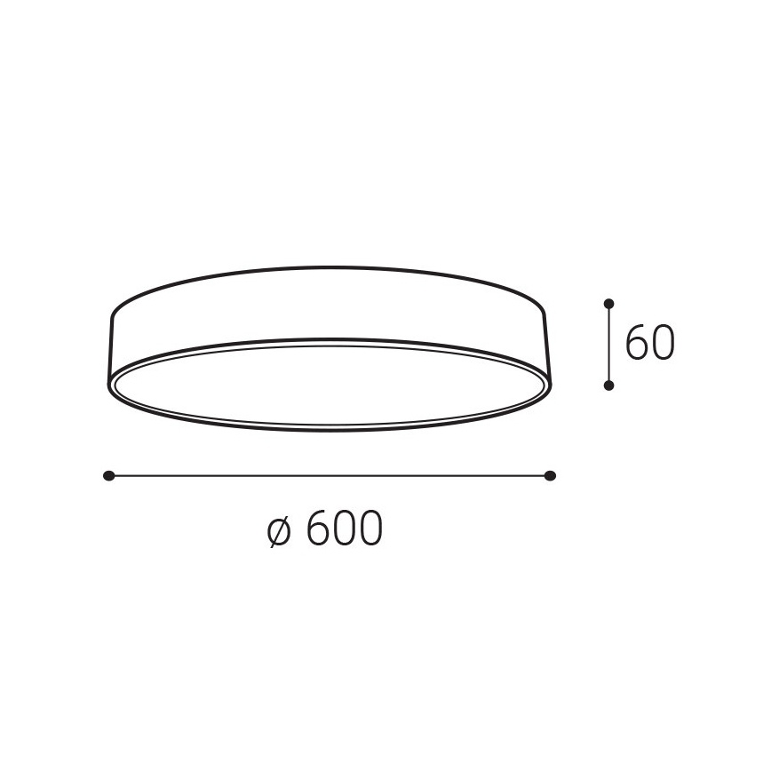 LED2 - LED plafonsko svetlo MONO SLIM LED/60W/230V 3000K/4000K prečnik 60 cm crno