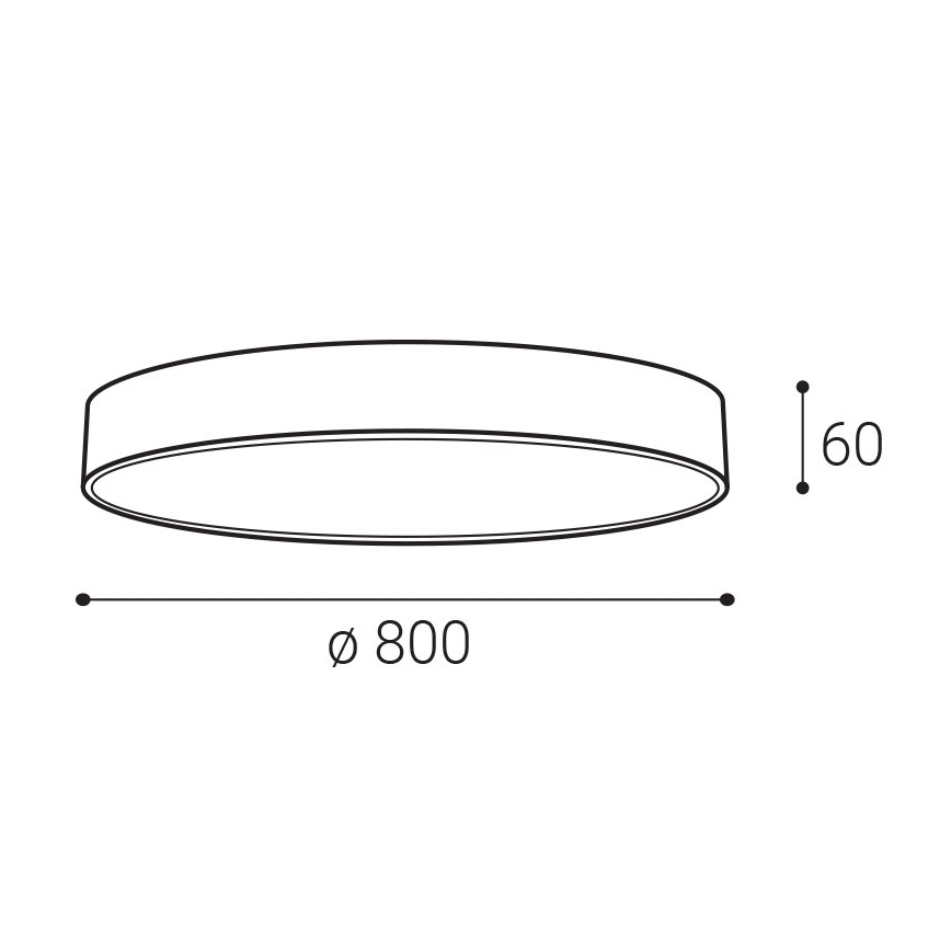 LED2 - LED plafonsko svetlo MONO SLIM LED/80W/230V 3000K/4000K Ø 80 cm crno