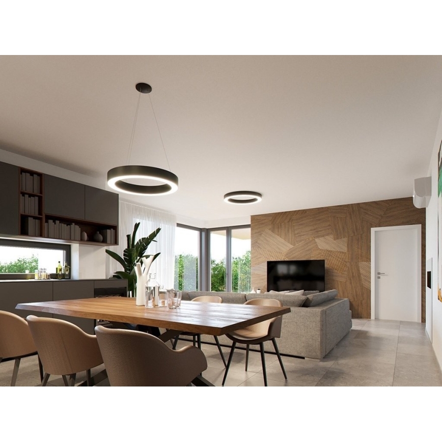 LED2 - LED prigušiva luster na sajli SATURN LED/50W/230V 3000K/4000K bela
