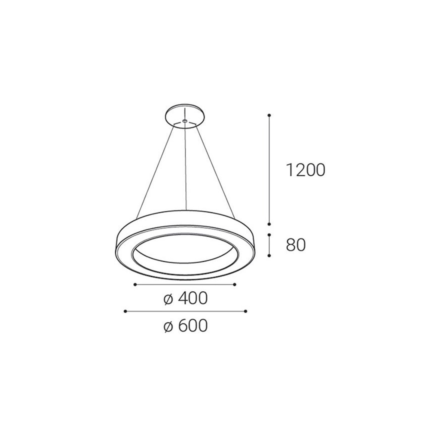 LED2 - LED prigušiva luster na sajli SATURN LED/50W/230V 3000K/4000K bela