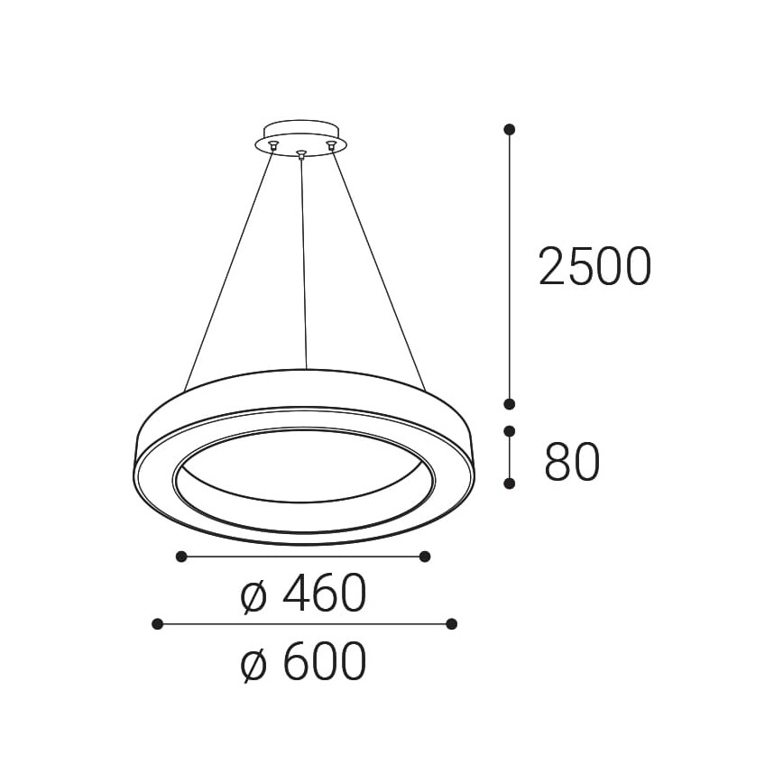 LED2 - LED prigušiva luster na sajli SATURN LED/50W/230V 3000K/4000K crna
