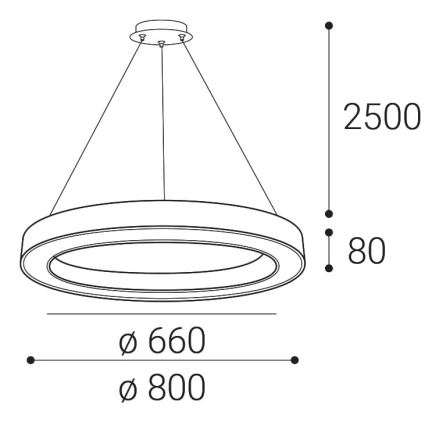 LED2 - LED prigušiva luster na sajli SATURN LED/60W/230V 3000K/4000K bela