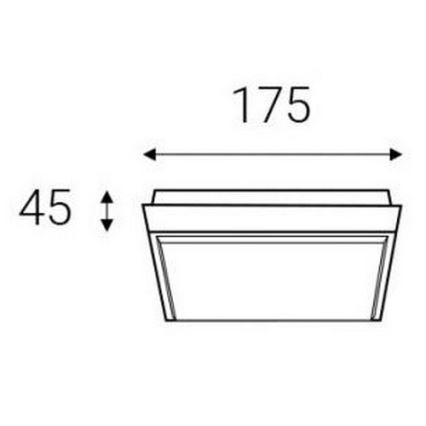 LED2 - LED spoljašnje plafonsko svetlo QUADO LED/10W/230V antracit IP54