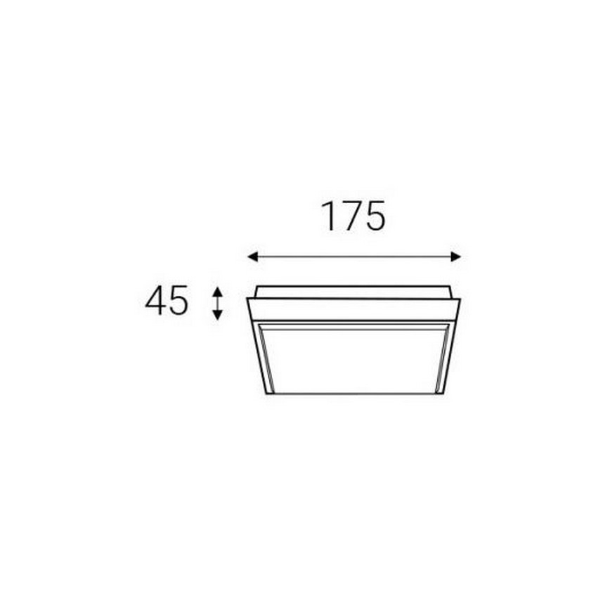 LED2 - LED spoljašnje plafonsko svetlo QUADO LED/10W/230V antracit IP54