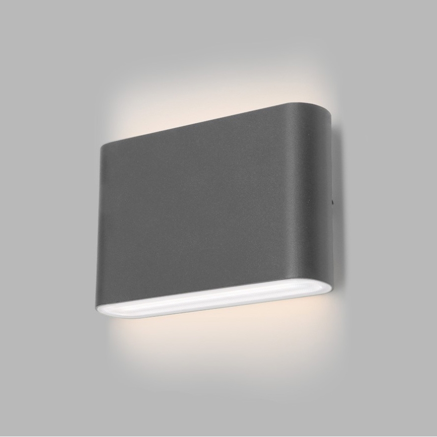 LED2 - LED spoljašnje zidno svetlo FLAT 2xLED/3W/230V IP65 3000K/4000K/5700K antracit