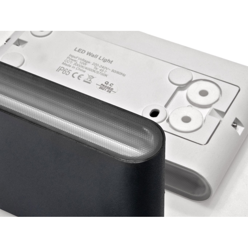 LED2 - Spoljašnje LED zidno svetlo FLAT 2xLED/5W/230V IP65 3000K/4000K/5700K crno