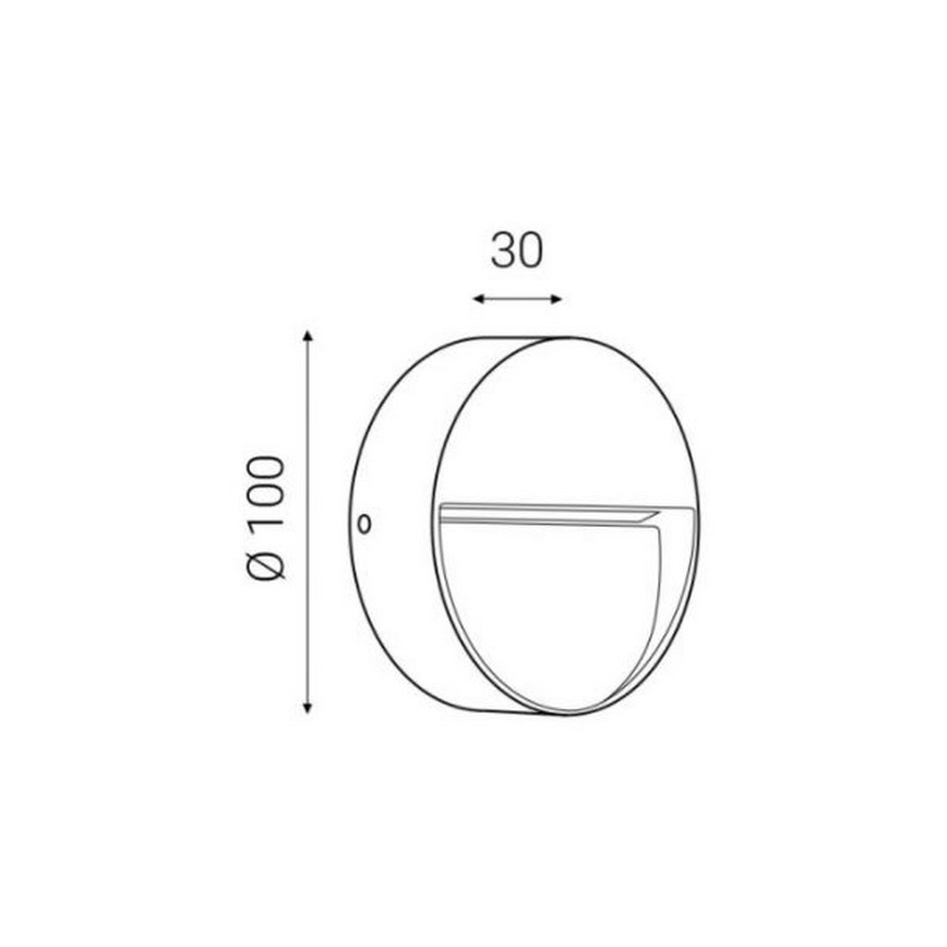 LED2 - LED spoljna zidna svetiljka STEP ON LED/3W/230V IP54