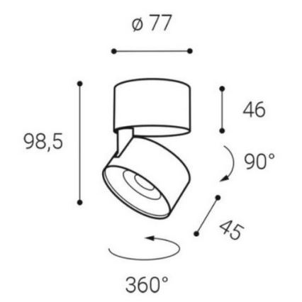 LED2 - LED spot svetiljka KLIP ON LED/11W/230V crna
