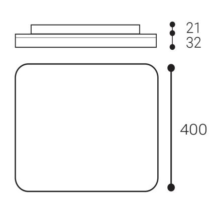 LED2 - LED stropno svetlo za kupatilo SQUARE LED/38W/230V 3000K/3500K/4000K IP54 bela