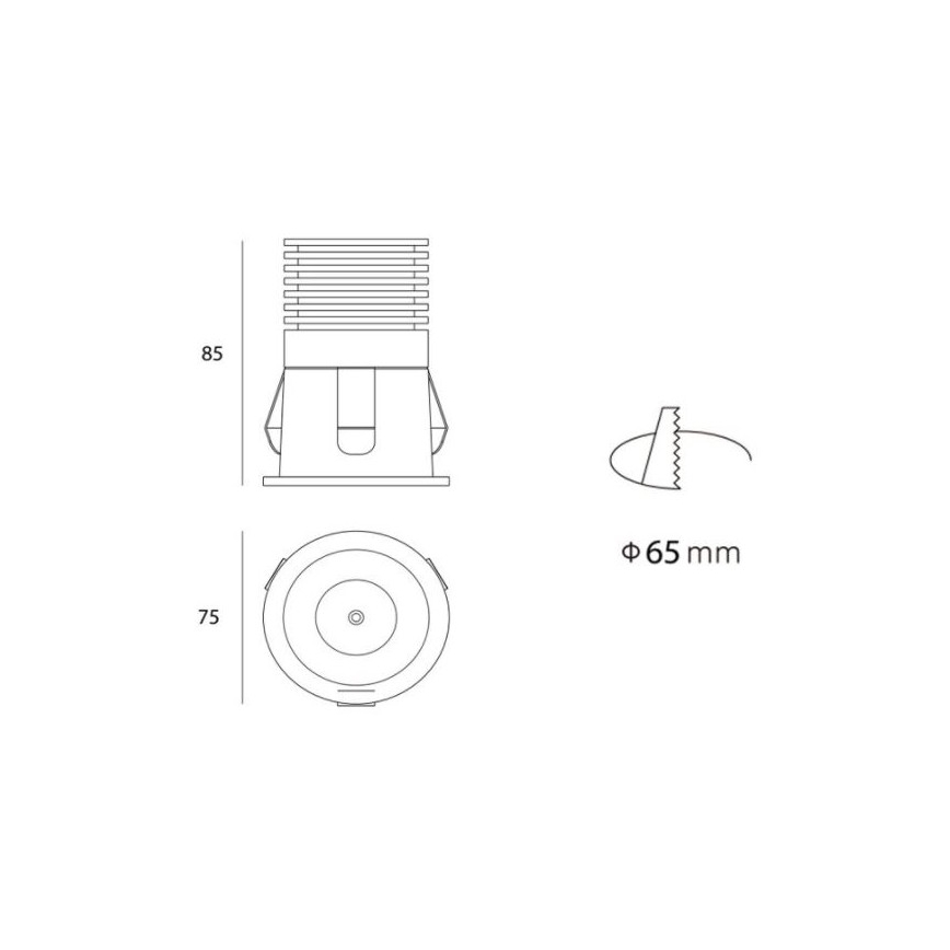 LED2 - LED ugradna spot svetiljka RAY LED/10W/230V bela IP44