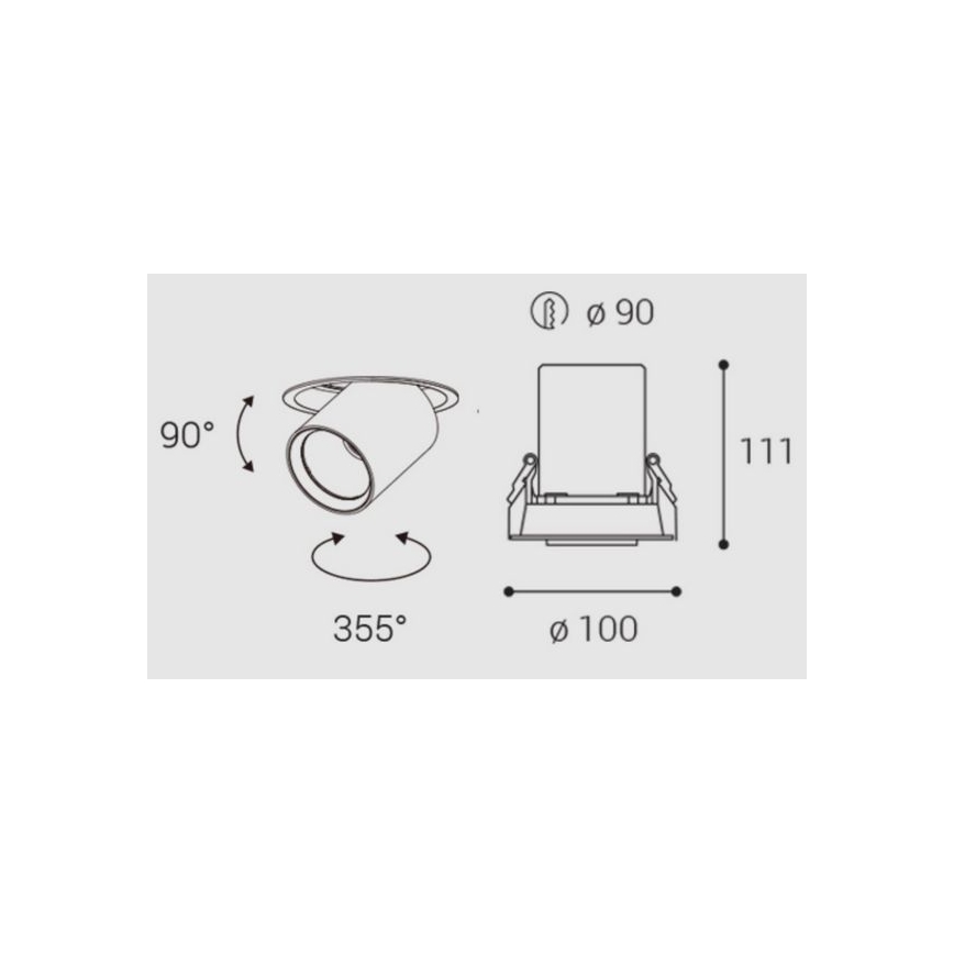 LED2 - LED ugradno spot svetlo HIDE LED/20W/230V CRI 90 bela