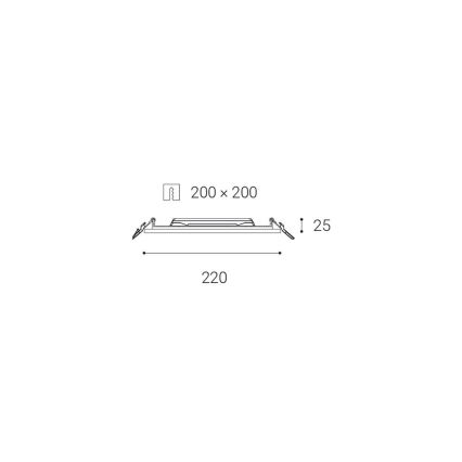 LED2 - LED ugradno stropno svetlo za kupatilo SLIM LED/20W/230V IP43 CRI 90