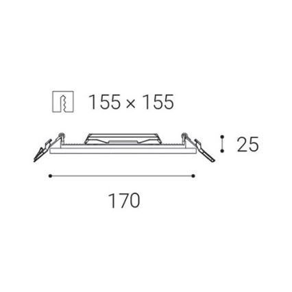 LED2 - LED ugradno svetlo za kupatilo SLIM LED/15W/230V IP43 CRI 90