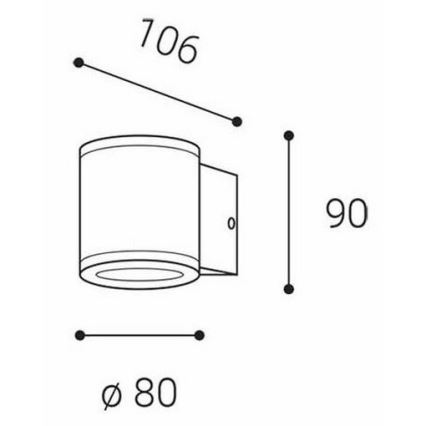 LED2 - Spoljašnja zidna svetiljka MIDO 1xGU10/50W/230V antracit IP54