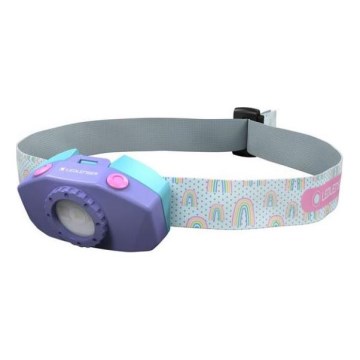 Ledlenser KIDLED2 RAINBOW - LED prigušiva dečja čelna lampa LED/1xAAA IPX4 40 lm 20h ljubičasta