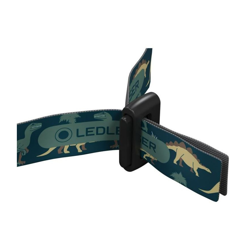 Ledlenser KIDLED4R DINO - LED prigušiva punjiva dečija čelovka LED/280 mAh IPX4 40 lm 18 h zelena
