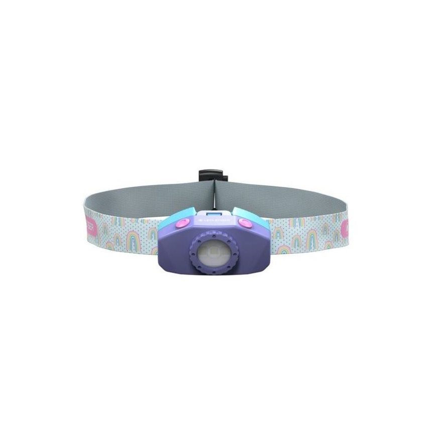 Ledlenser KIDLED4R RAINBOW - LED prigušiva punjiva dečija čelna lampa LED/280 mAh IPX4 40lm 18 h ljubičasta