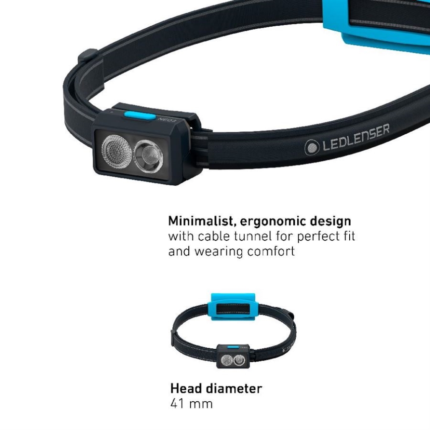 Ledlenser NEO3 - LED prigušiva čelna lampa LED/3xAAA IP54 400 lm 20 h plava