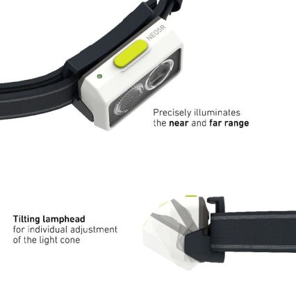 Ledlenser NEO5R - prigušiva punjiva LED čelna lampa, 1800 mAh, IP54, 600 lm, 35 h, crna/bela