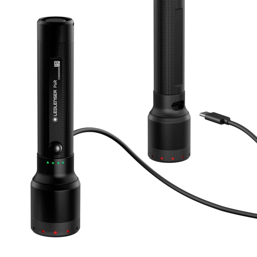 Ledlenser P6R - punjiva LED baterijska lampa sa prigušivačem, 3000 mAh, IP68, 1200 lm, 65 h, crna