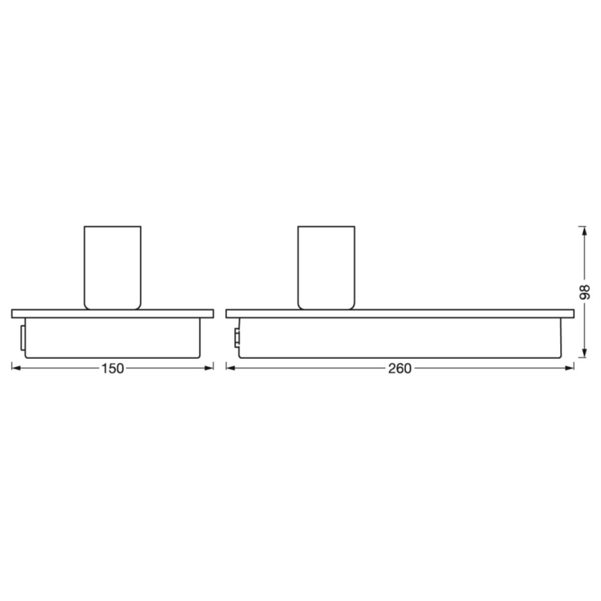 Ledvance - Dodirna stona lampa sa USB konektorom DECOR WOOD 1xE27/8W/230V kaučukovo drvo