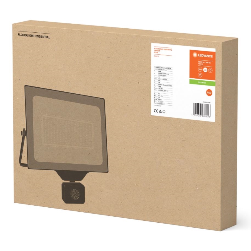 Ledvance - LED spoljašnji zidni reflektor sa senzorom FLOODLIGHT ESSENTIAL LED/200W/230V IP44