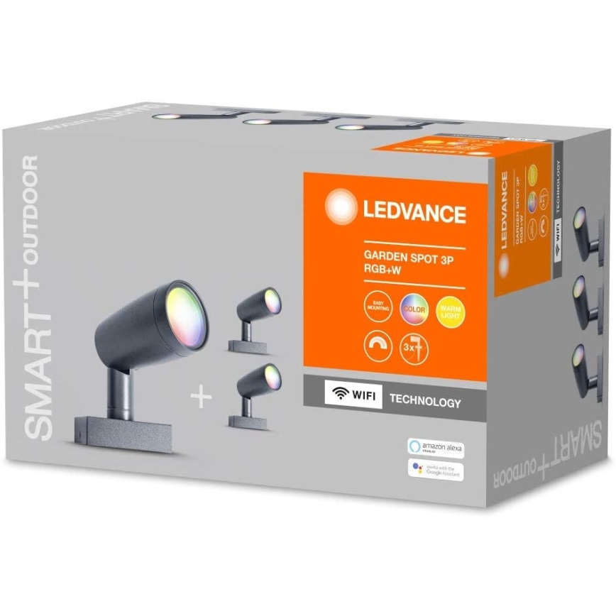 Ledvance - Komplet 3x LED RGBW spoljna lampa SMART+ SPOT 3xLED/4,5W/230V IP65 Wi-Fi
