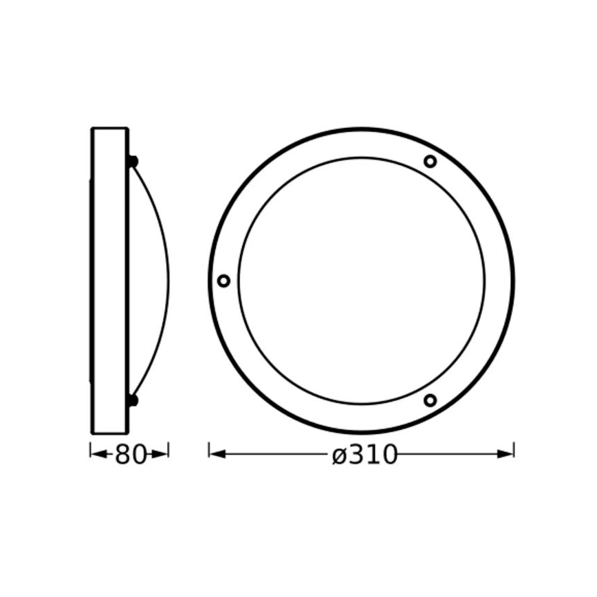 Ledvance - Kupatilsko plafonsko svetlo BATHROOM CLASSIC 1xE27/15W/230V IP44