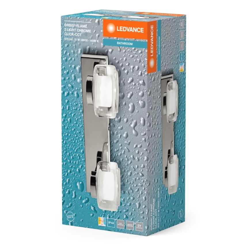 Ledvance - LED zidno svetlo za kupatilo ORBIS FLAME 2xLED/5,5W/230V 3000/4000K IP44 sjajni hrom
